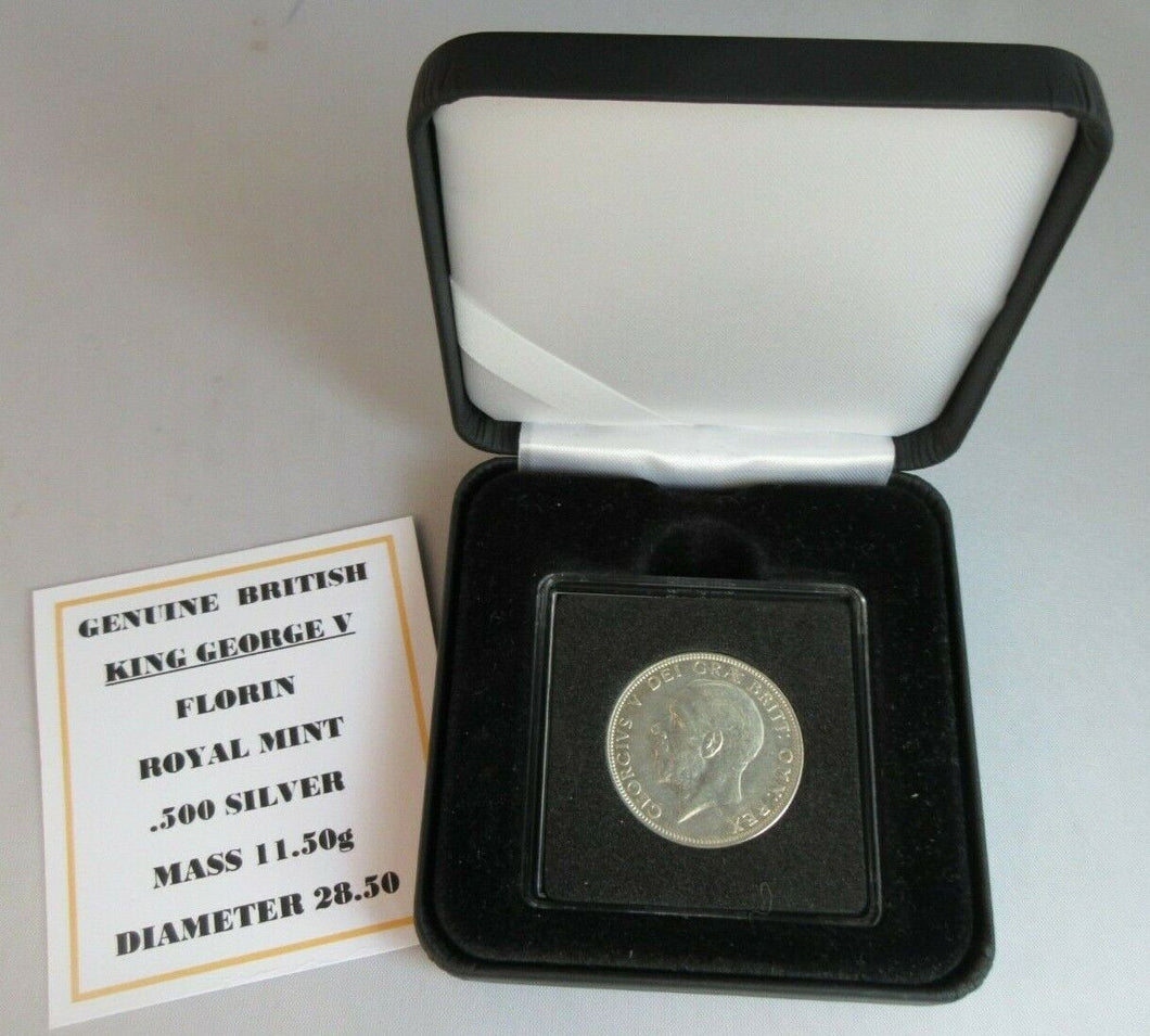 1936 KING GEORGE VI  .500 SILVER FLORIN TWO SHILLINGS WITH QUAD CAP, BOX & COA