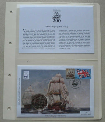 1805-2005 NELSON'S FLAGSHIP HMS VICTORY PROOF GIBRA 2005 1 CROWN COIN COVER PNC