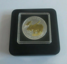 Load image into Gallery viewer, 2012 1oz Silver BUnc $5 Canada Gold Gilded Moose Coin + Quad Box
