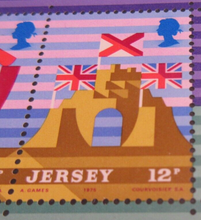 Load image into Gallery viewer, QUEEN ELIZABETH II WELCOME TO JERSEY MINISHEET &amp; STAMP HOLDER
