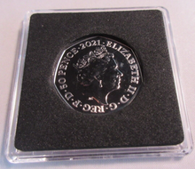 Load image into Gallery viewer, 2021 JOHN LOGIE BAIRD QEII BUNC 50P FIFTY PENCE COIN WITH QUAD CAPSULE &amp; COA
