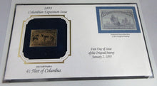 Load image into Gallery viewer, 1893 COLUMBIAN EXPOSITION ISSUE FLEET OF COLUMBUS GOLD PLATED 4C STAMP COVER FDC
