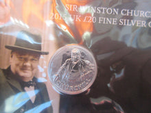 Load image into Gallery viewer, 2015 UK £20 .999 Silver Coin new From Royal Mint U.K Sir Winston Churchill pack
