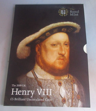 Henry VIII 1509 500th Anniversary 2009 UK BUnc Royal Mint £5 Coin Pack
