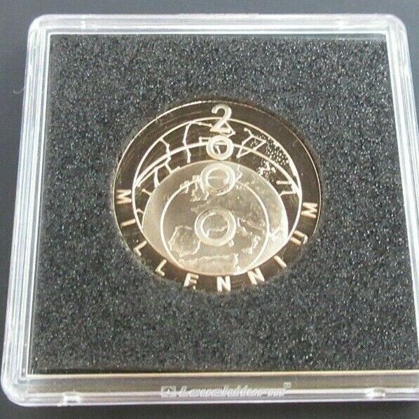 2000 MILLENNIUM TURKS & CAICOS GOLD & SILVER 25 CROWN COIN BOX/COA