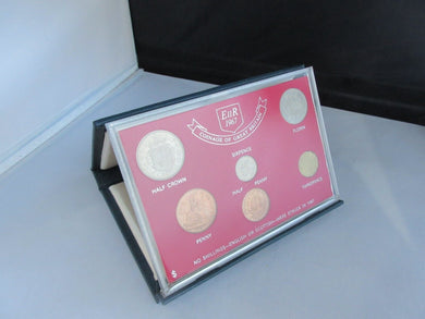 UK 1967 COINAGE OF GREAT BRITAIN QEII BUNC 6 COIN SET IN ROYAL MINT BLUE BOOK
