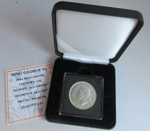 Load image into Gallery viewer, 1944 KING GEORGE VI BARE HEAD EF+ .500 SILVER HALF CROWN COIN BOXED WITH COA
