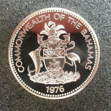 Load image into Gallery viewer, 1976 BAHAMAS BLUE MARLIN QUEEN ELIZABETH II 50 CENTS .800 SILVER PROOF 29MM COIN
