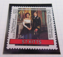 Load image into Gallery viewer, 1986 QEII 60TH BIRTHDAY &amp; ROYAL WEDDING ST KITTS STAMPS &amp; ALBUM SHEET
