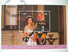 Load image into Gallery viewer, 1947-1997 ENGAGEMENT &amp; GARDEN PARTY QEII &amp; PRINCE PHILIP DOUBLE STAMP COVER
