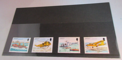 2005 JERSEY RESCUE DECIMAL STAMPS X 4 MNH IN STAMP HOLDER
