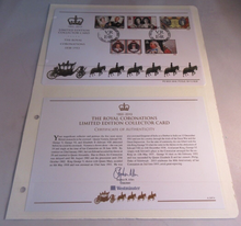 Load image into Gallery viewer, 1953-2013 THE ROYAL CORONATIONS 1838-1953 LIMITED EDITION COLLECTOR CARD &amp; COA
