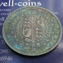 Load image into Gallery viewer, 1887 VICTORIA HALF CROWN JUBILEE BUST Spink 3923 SCARCE COIN
