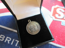 Load image into Gallery viewer, 1887 QUEEN VICTORIA SILVER SIXPENCE GLASS ENAMELLED ANTIQUE CHARM CC1 BOXED
