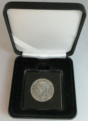 1929 KING GEORGE VI FLORIN TWO SHILLINGS COIN aUNC .500 SILVER IN CAPSULE & BOX