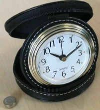 Load image into Gallery viewer, Analogue Travel Alarm Clock  Small handy clock that zips into its own case
