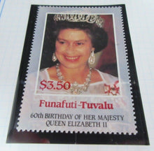 Load image into Gallery viewer, 1986 QUEEN ELIZABETH II 60TH BIRTHDAY FUNAFUTI TUVALU STAMPS &amp; ALBUM SHEET
