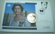 Load image into Gallery viewer, 2002 HM QUEEN ELIZABETH II THE QUEEN&#39;S GOLDEN JUBILEE £5 CROWN COIN COVER PNC
