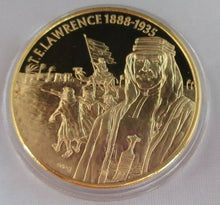 Load image into Gallery viewer, T E LAWRENCE EAST QEII CARIBBEAN STATES PIEDFORT GOLD PLATED 2004 2 DOLLAR COIN

