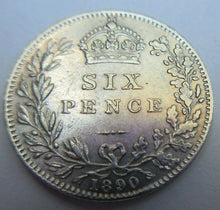 Load image into Gallery viewer, 1890 QUEEN VICTORIA JUBILEE HEAD 6d SIXPENCE IN PROTECTIVE CLEAR FLIP

