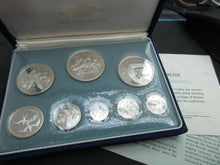 Load image into Gallery viewer, 1975 COINAGE OF BELIZE STERLING SILVER 8 COIN SET box coa and outer box
