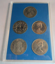 Load image into Gallery viewer, 1965 - 1981 UNITED KINGDOM CROWNS 5 COIN SET WITH ROYAL MINT BLUE BOOK
