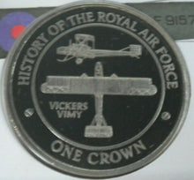 Load image into Gallery viewer, 2008 VICKERS VIMY HISTORY OF THE ROYAL AIR FORCE PROOF 1 CROWN  COIN COVER PNC
