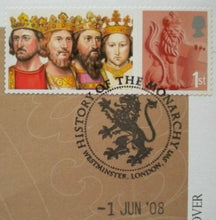 Load image into Gallery viewer, 2008 HISTORY OF THE MONARCHY EDWARD I 1272-1307 COMMEMORATIVE STAMP COVER
