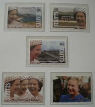 Load image into Gallery viewer, 1952-1992 QEII 40TH ANNIVERSARY OF THE ACCESSION - 5 X ST. KITTS MNH STAMPS/INFO
