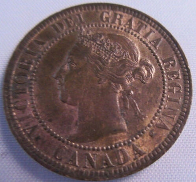 1893 CANADA ONE CENT COIN MS63-64 PRESENTED IN CLEAR FLIP