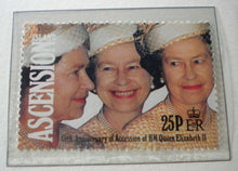 Load image into Gallery viewer, 1952-1992 QEII 40TH ANNIVERSARY OF THE ACCESSION - 5 X ASCENSION MNH STAMPS/INFO
