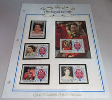 Load image into Gallery viewer, 1986 QUEEN ELIZABETH II 60TH BIRTHDAY FUNAFUTI TUVALU STAMPS &amp; ALBUM SHEET
