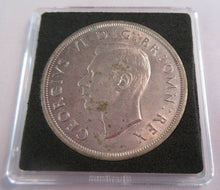 Load image into Gallery viewer, 1937 FROSTED PROOF KING GEORGE VI BARE HEAD .500 SILVER ONE CROWN COIN BOXED
