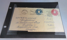 Load image into Gallery viewer, KING GEORGE VI A PAIR OF 2 1/2d EMBOSSED ENVELOPES USED IN CLEAR HOLDER
