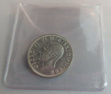 Load image into Gallery viewer, 1946 KING GEORGE VI BARE HEAD .500 SILVER aUNC ONE SHILLING COIN &amp; CLEAR FLIP S2
