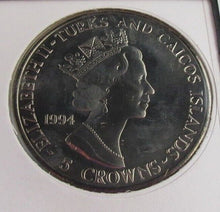 Load image into Gallery viewer, 1994 50th ANNIVERSARY OF D-DAY TURKS &amp; CAICOS BUNC 5 CROWN COIN COVER PNC
