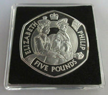 Load image into Gallery viewer, QEII DIAMOND WEDDING ANNIVERSARY 2007 ST HELENA SILVER PROOF £5 CROWN WITH COA
