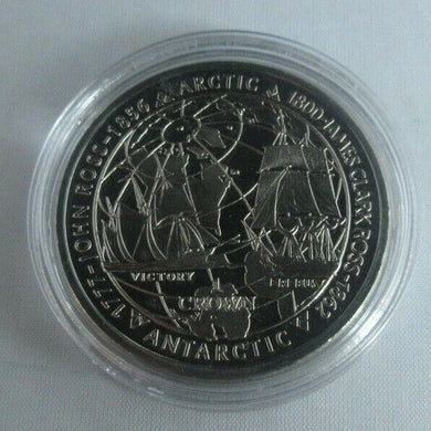2006 James Ross John Ross Antarctic Falkland Islands BUnc 1 Crown Coin + Cap