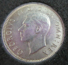 Load image into Gallery viewer, 1942 KING GEORGE VI BARE HEAD .500 SILVER aUNC 6d SIXPENCE COIN CAPSULE &amp; BOX
