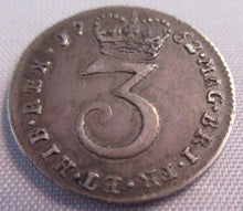 Load image into Gallery viewer, 1762 KING GEORGE III SILVER EF+ 3d THREE PENCE COIN PRESENTED IN CLEAR FLIP
