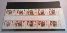 Load image into Gallery viewer, 1978 CHRISTMAS THE BOARS HEAD 13P GUTTER PAIRS 20 STAMPS MNH WITH TRAFFIC LIGHTS
