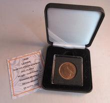 Load image into Gallery viewer, 1929 LUNDY ISLAND BRONZE ONE PUFFIN MARTIN COLES HARMAN UNC WITH BOX &amp; COA
