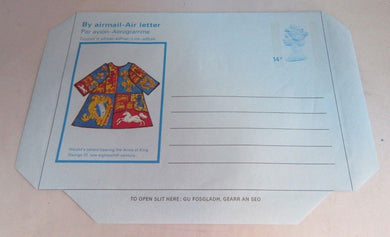 AIR MAIL LETTER HERALDS TABARD QUEEN ELIZABETH II 14p UNUSED