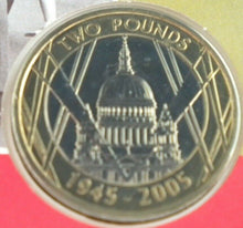 Load image into Gallery viewer, 1945-2005 60TH ANNIVERSARY VE DAY BUNC £2 COIN COVER PNC,STAMPS,POSTMARK &amp; INFO
