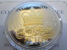 Load image into Gallery viewer, 2013 5 oz Jersey Coronation Jubilee Silver &amp; Gold Proof £10 Ten Pounds Coin, 311
