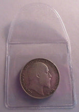 Load image into Gallery viewer, 1902 KING EDWARD VII BARE HEAD VF .925 SILVER ONE SHILLING COIN IN CLEAR FLIP
