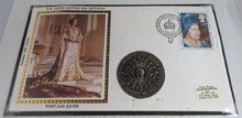 Load image into Gallery viewer, 1980 HM QUEEN MOTHER 80TH BIRTHDAY CROWN COIN FIRST DAY COVER PNC colorano silk
