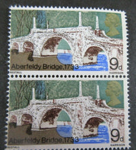 Load image into Gallery viewer, 1968 ABERFELDY BRIDGE 9d 7 X STAMPS MNH IN CLEAR FRONTED STAMP HOLDER
