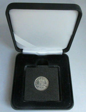 1942 KING GEORGE VI BARE HEAD .500 SILVER aUNC 6d SIXPENCE COIN CAPSULE & BOX