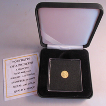 Load image into Gallery viewer, 1997 PORTRAITS OF A PRINCESS A PRINCESS MINITURE MEDAL .585 GOLD PROOF BOX &amp; COA
